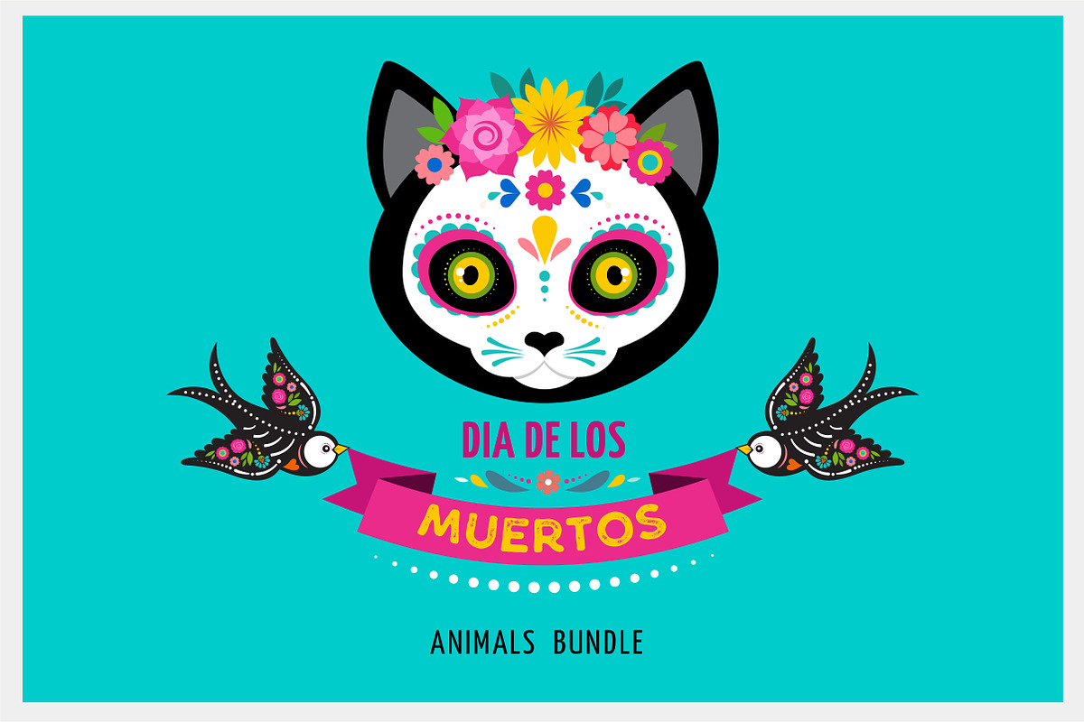 Dia de los Muertos, animals skulls, an Animal Illustration by Marish (Photo 3 of 10)