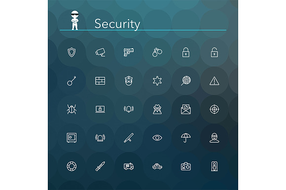 Security Line Icons