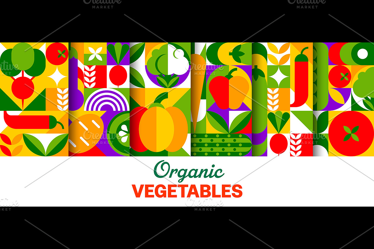 Organic vegetables mosaic patterns, a Food Illustration by Buch&Bee (Photo 3 of 3)