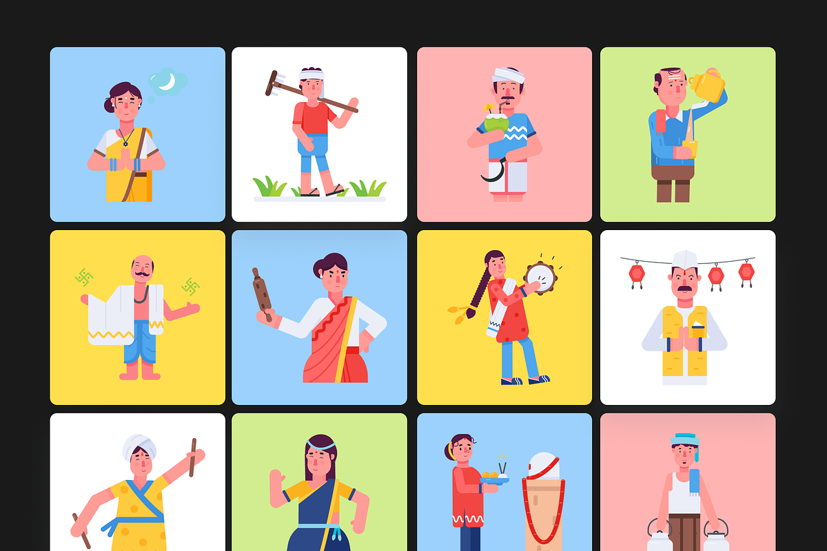 Animated Indian People Icons, a Duotone Icon by Prosymbols (Photo 6 of 10)