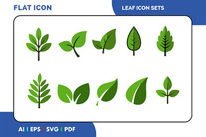 Flat Leaf Icon Set, a Duotone Icon by Fontmine Studio