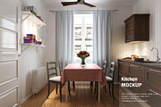 Kitchen Curtain Mock-up, a Household Mockup by IsometricWorld (Thumbnail 1 of 9)