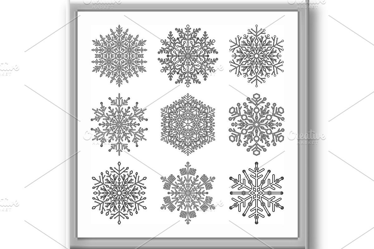 Set of Vector Snowflakes, a Texture Graphic by FineArtStudio (Photo 3 of 3)