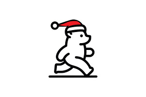 Holiday Bear Festive Icon, a Branding & Logo Template by Vectorium Studio