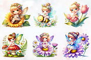 Spring baby fairy clipart, an Illustration by RobertsArt (Thumbnail 3 of 7)