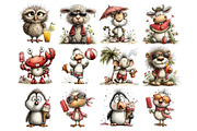 Quirky Summer Animals Clipart, a Seasonal Illustration by Nicolle's Colorful Art (Thumbnail 2 of 5)