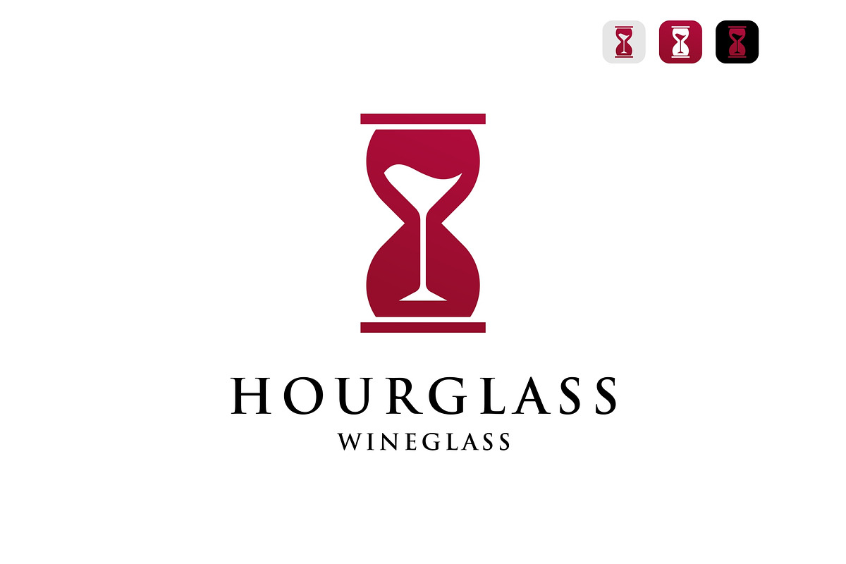 Wine Hourglass Logo, a Branding & Logo Template by ika trisiana