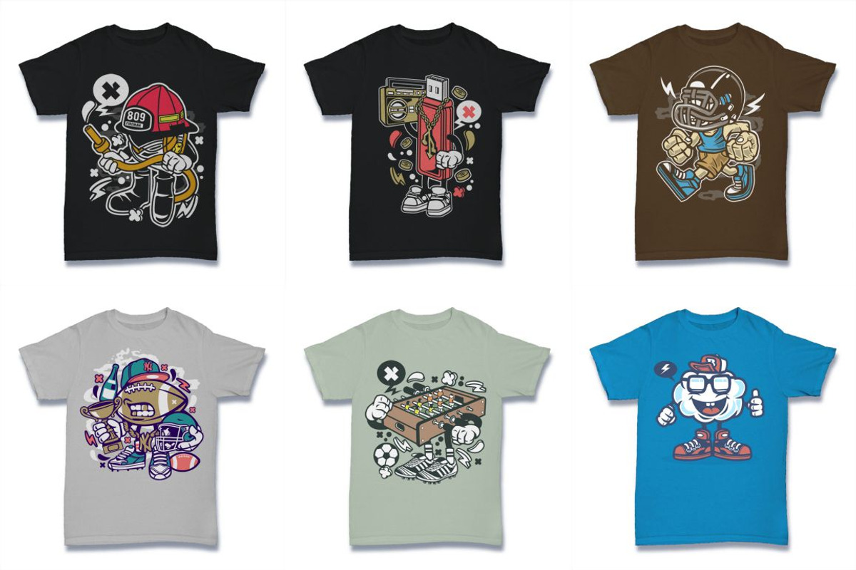 Cartoon Vector Tshirt Design Bundle, an Illustration by roach_graphic (Photo 11 of 22)