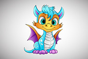 Cute Dragon Coloring Book Page, an Animal Illustration by Ghagra (Thumbnail 2 of 6)