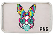 Coquette Easter Bunny Blowing Bubble, an Illustration by Black Bird Studio (Thumbnail 2 of 3)