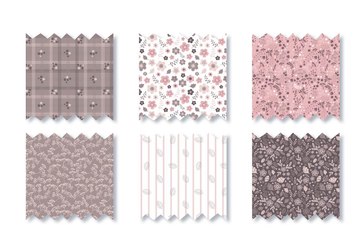 Rosy & Coffee Wild Flowers Seamless, a Pattern Graphic by DrawStudio1988 (Photo 4 of 9)