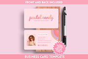 Pastel Business Card, a Business Card Template by SunshineStudioBoutique (Thumbnail 1 of 9)
