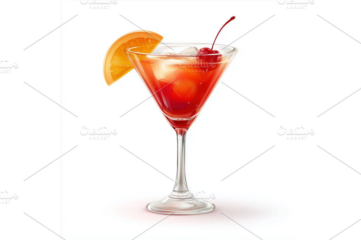 Prompt Cocktail glass clipart, a Decorative Illustration by Creative design (Photo 2 of 7)