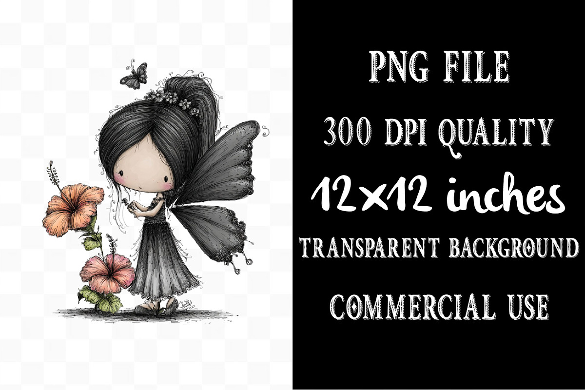 Cute Summer Gothic Girl Clipart, a Seasonal Illustration by Designking (Photo 4 of 5)