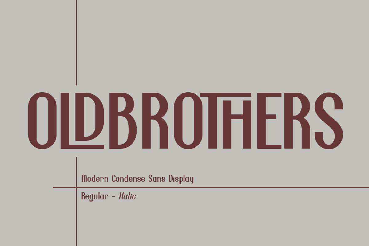 Oldbrothers Condense Sans, a Sans Serif Font by Haksen (Photo 1 of 12)