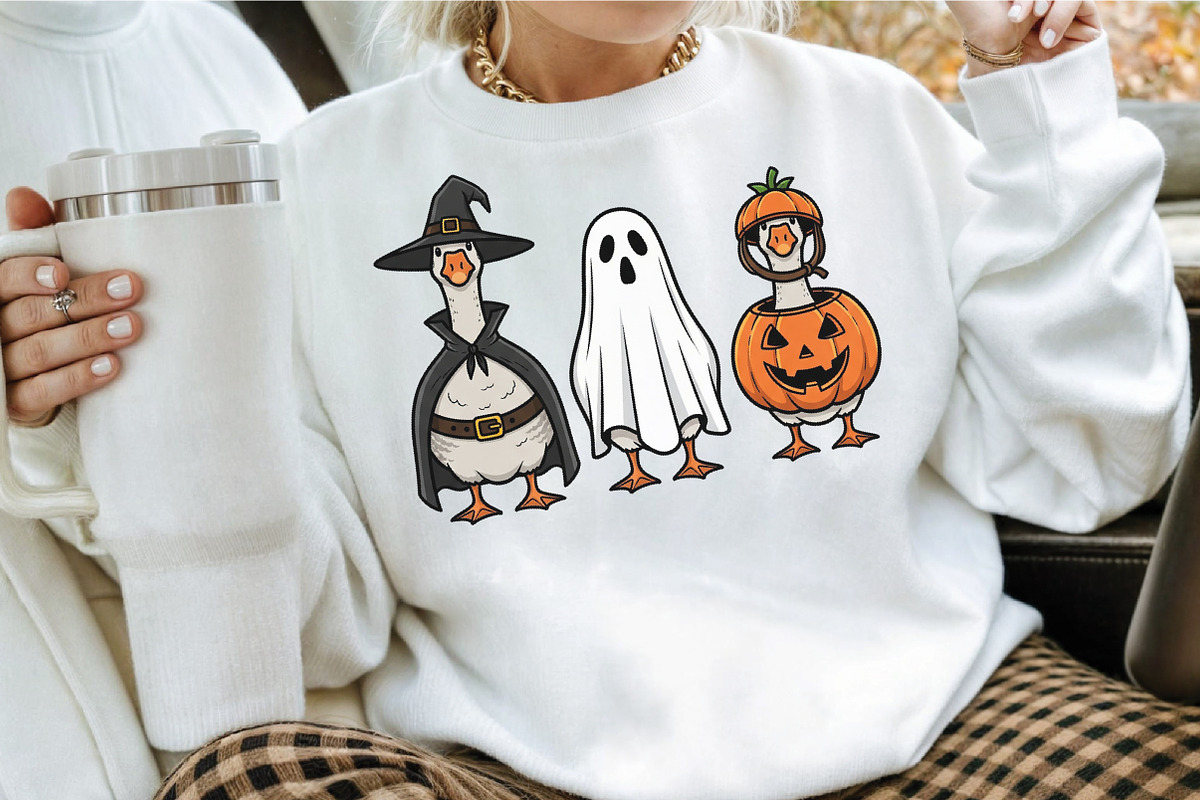 Ghost Goose Halloween Pumpkin Witch, an Illustration by Craft Nest (Photo 3 of 7)