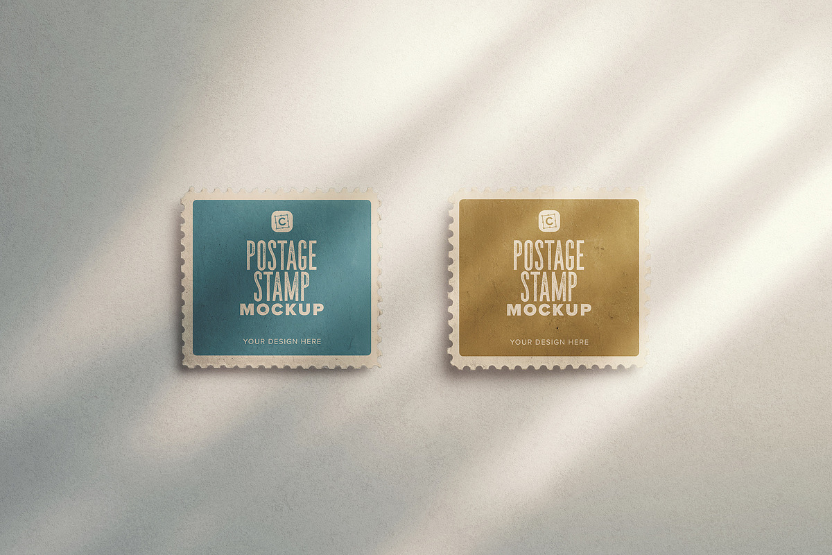 Two Horizontal Postage Stamp, an Advertising Mockup by Custom Scene (Photo 10 of 11)