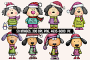 Quirky Christmas Dogs illustrations, an Animal Illustration by PrintHaven Designs (Thumbnail 4 of 9)
