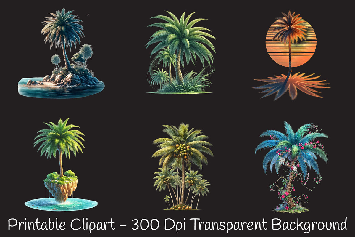 Palm Tree Serenity Clipart, an Illustration by RobertsArt (Photo 6 of 7)