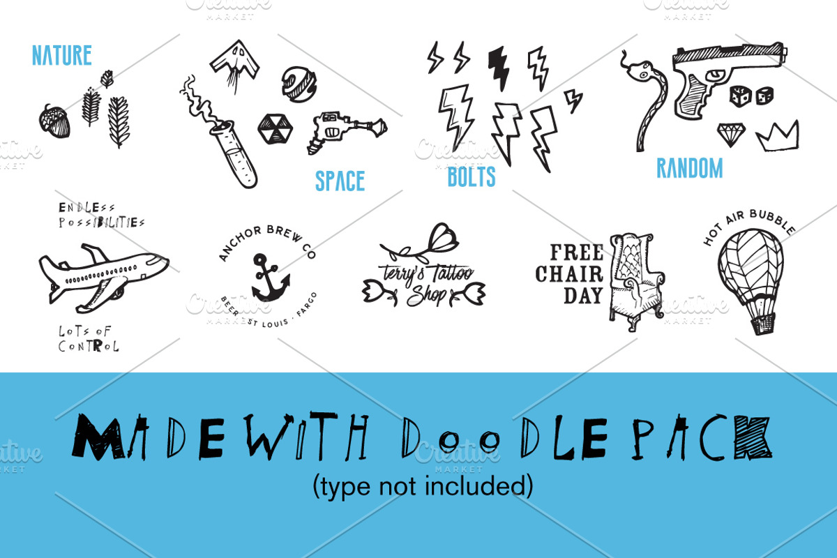 Doodle Pack Volume 1, an Illustration by Outback Design Co. (Photo 2 of 7)