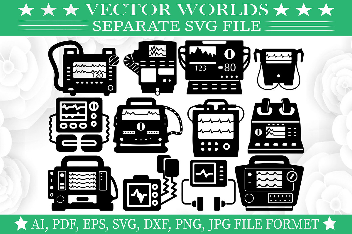 Defibrillator machine SVG, an Object Graphic by VectorWorlds