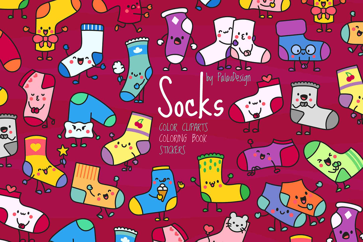 Cute Kawaii Sock, an Object Illustration by Palau (Photo 1 of 12)