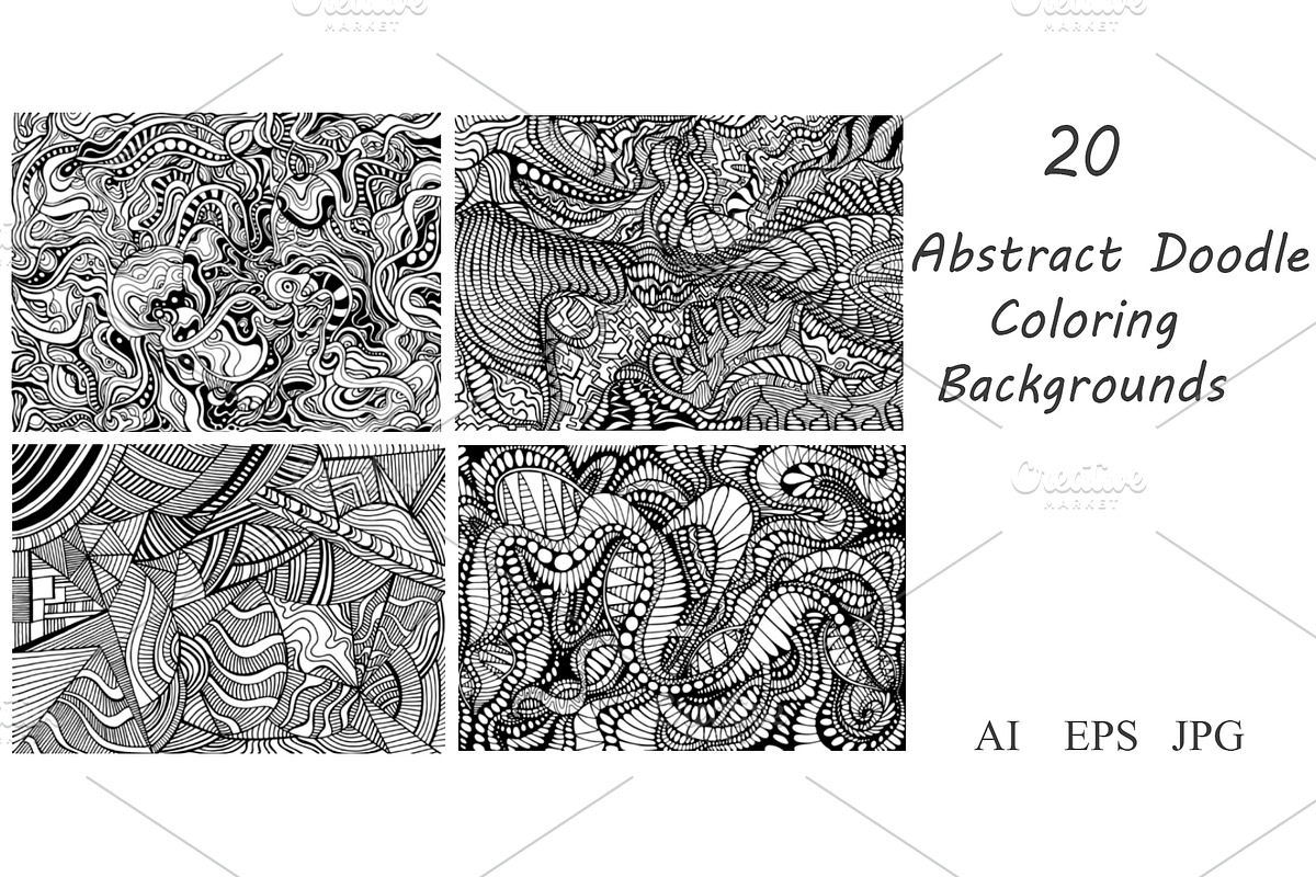 Set of 20 Psychedelic Coloring Page, a Decorative Illustration by Space_Oleandr (Photo 1 of 8)