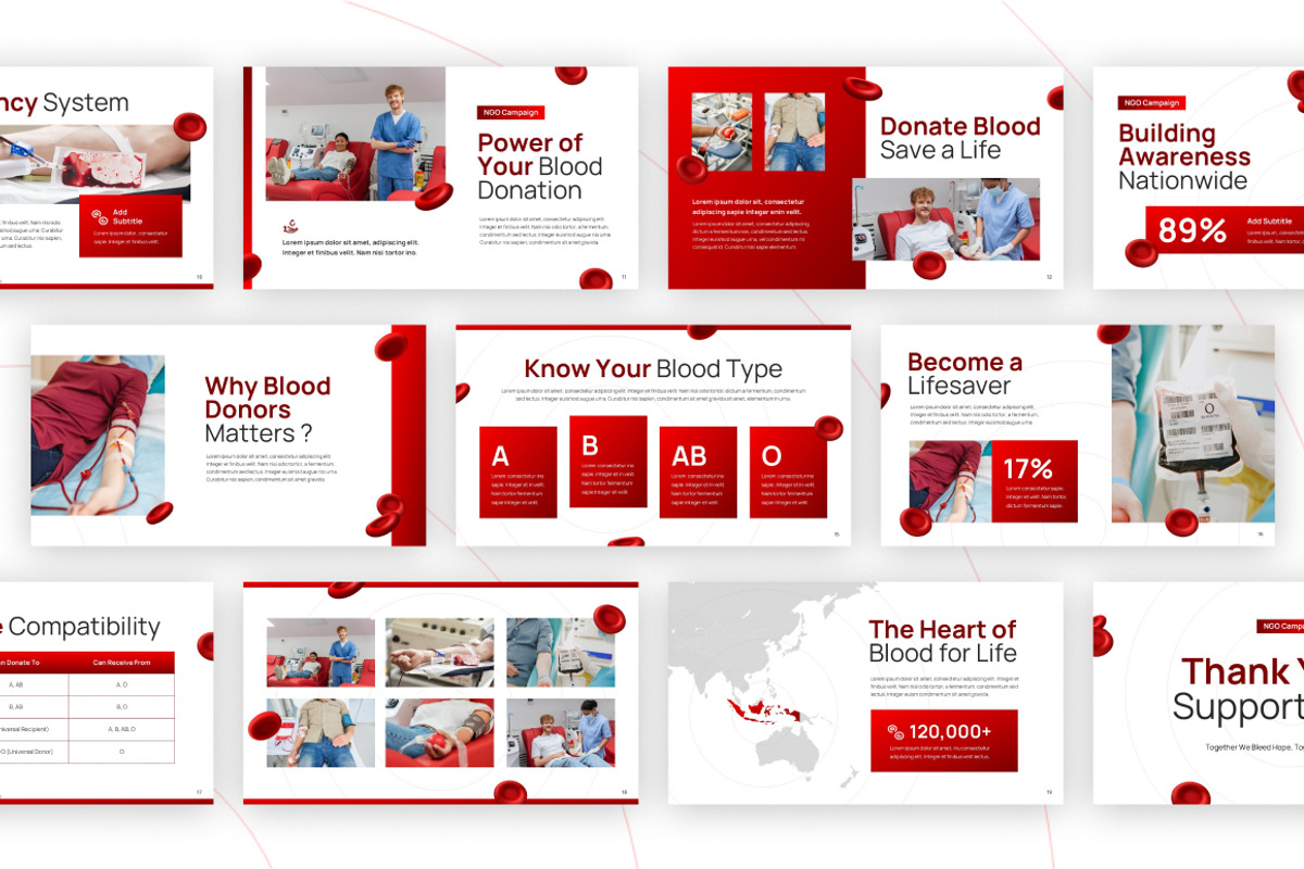 Blood Donation Campaign Google Slide, a Presentation Template by Loin Studio (Photo 4 of 4)