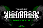 Underaz - Blackletter Font, a Blackletter Font by Iqsiart Studio (Thumbnail 1 of 6)