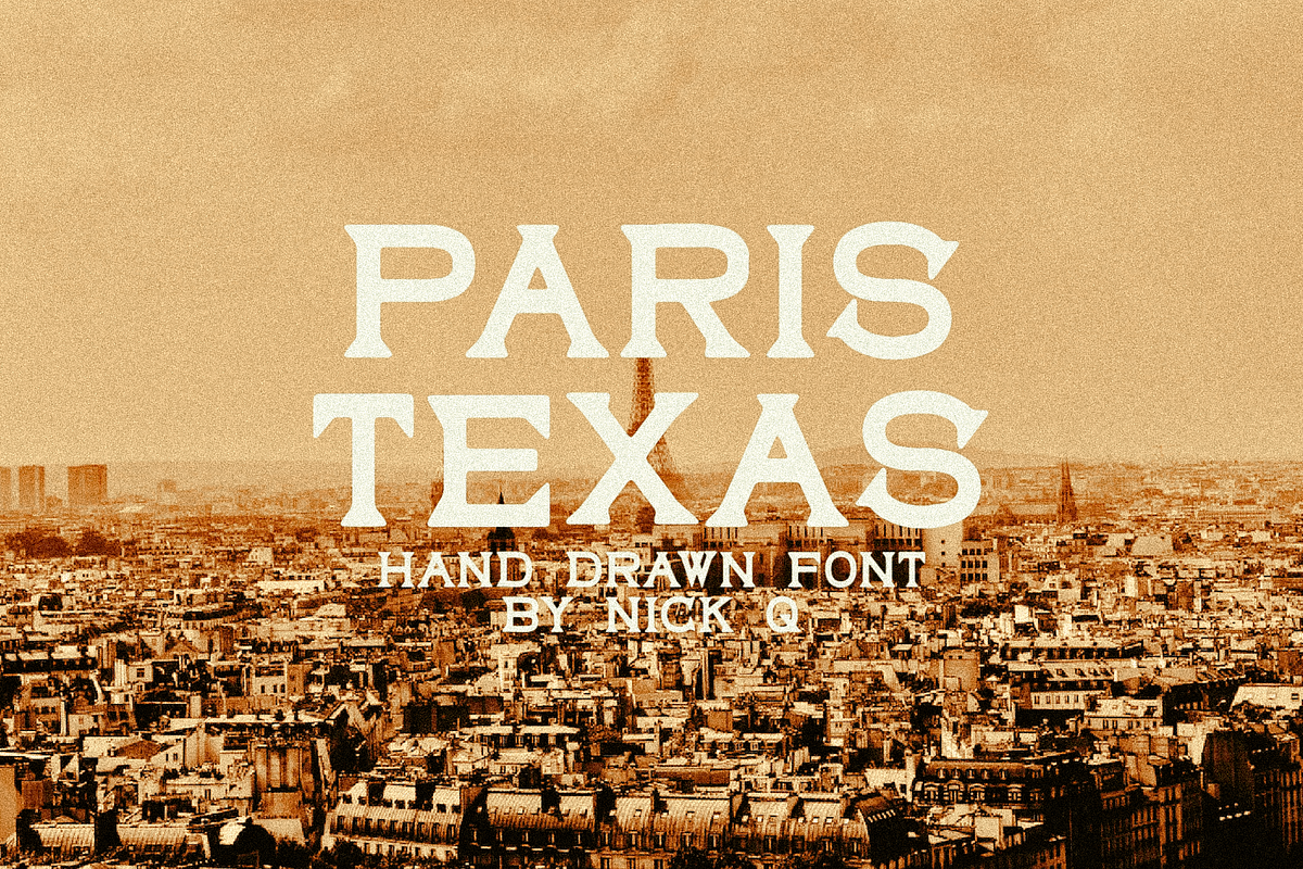 Paris Texas Hand Drawn Font, a Serif Font by nickqtx (Photo 1 of 4)