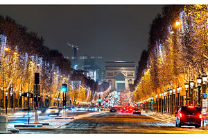 Champs-Elysees avenue and Arc de