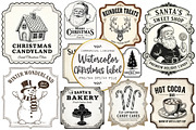 Vintage Christmas Labels Sublimation, an Illustration by OK Design (Thumbnail 1 of 3)