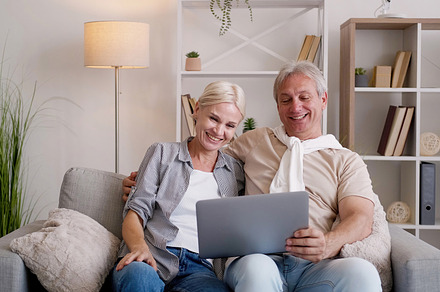 Online conference happy parents family contacts, a Person Photo by Photo Drive Studio