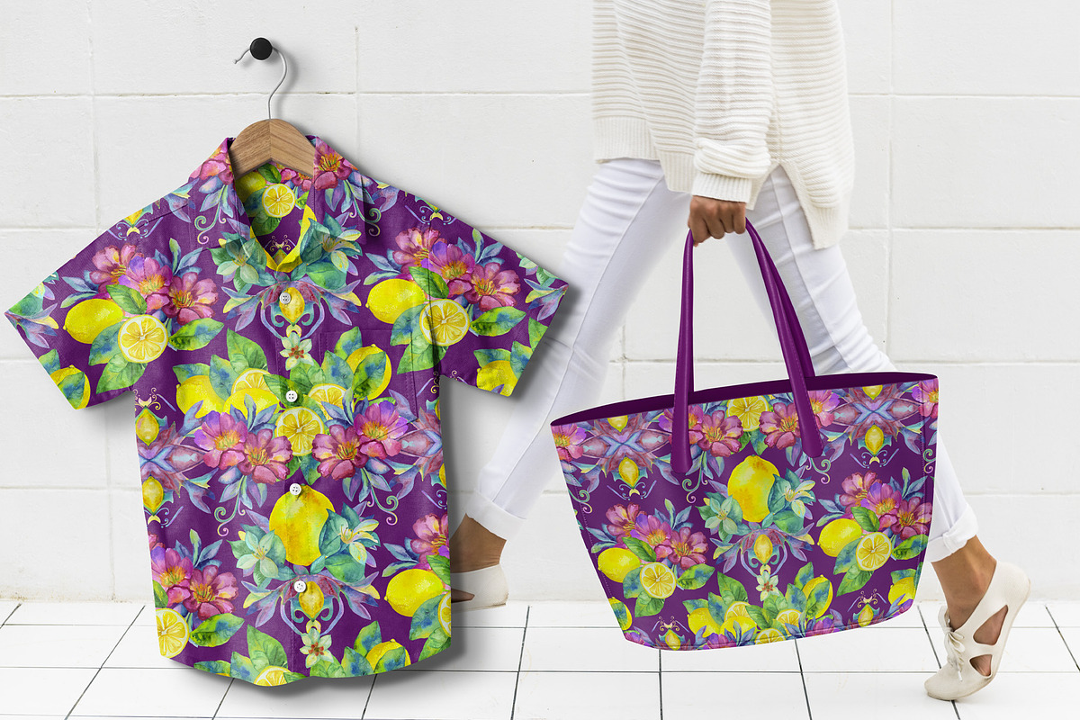 Lemons and Flowers pattern, a Pattern Graphic by Alena Lazareva (Photo 2 of 6)