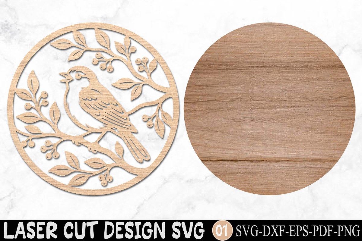 Bird On Branch Laser Cut, an Object Graphic by Rose Art (Photo 2 of 3)