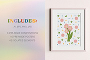 Spring Flowers Vector Collection, an Illustration by viktoriiavk (Thumbnail 2 of 10)