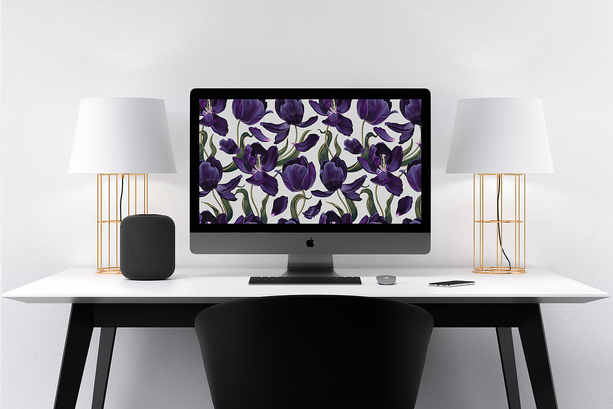 Dark Tulips Vector Set, a Background Graphic by MarynaPetrovska (Photo 5 of 13)