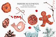 Christmas Watercolor collection, a Decorative Illustration by CrystalinaShop (Thumbnail 4 of 5)