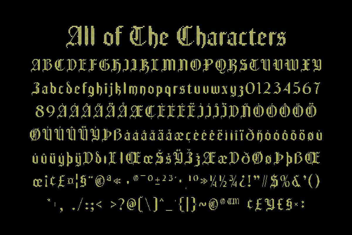 CS Aither Knitted, a Blackletter Font by Craft Supply Co. (Photo 8 of 8)
