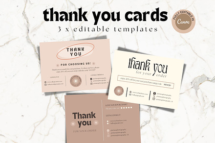 Thank You Card Templates, a Card Template by HellYeahDesigns