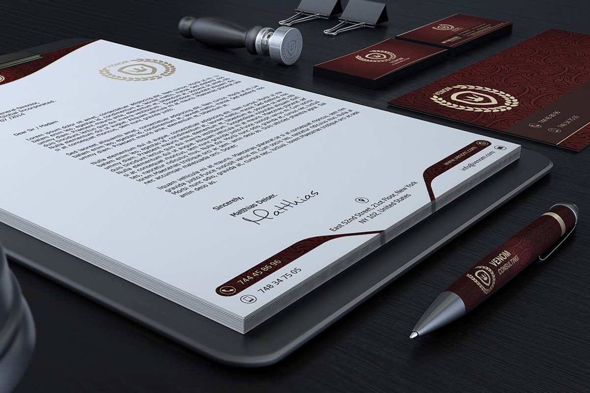 Gold And Red Corporate Identity, a Stationery Template by Marvel (Photo 5 of 5)