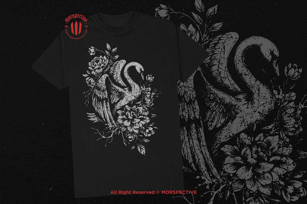 10 Bundle Dark Art Swan Floral, an Illustration by Morspective (Photo 2 of 7)