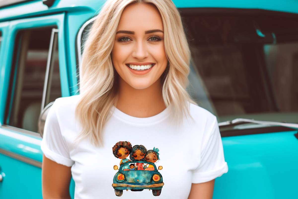 RETRO KIDS DRIVING CARS CLIPART PACK, a Person Illustration by Daring Digies (Photo 6 of 7)