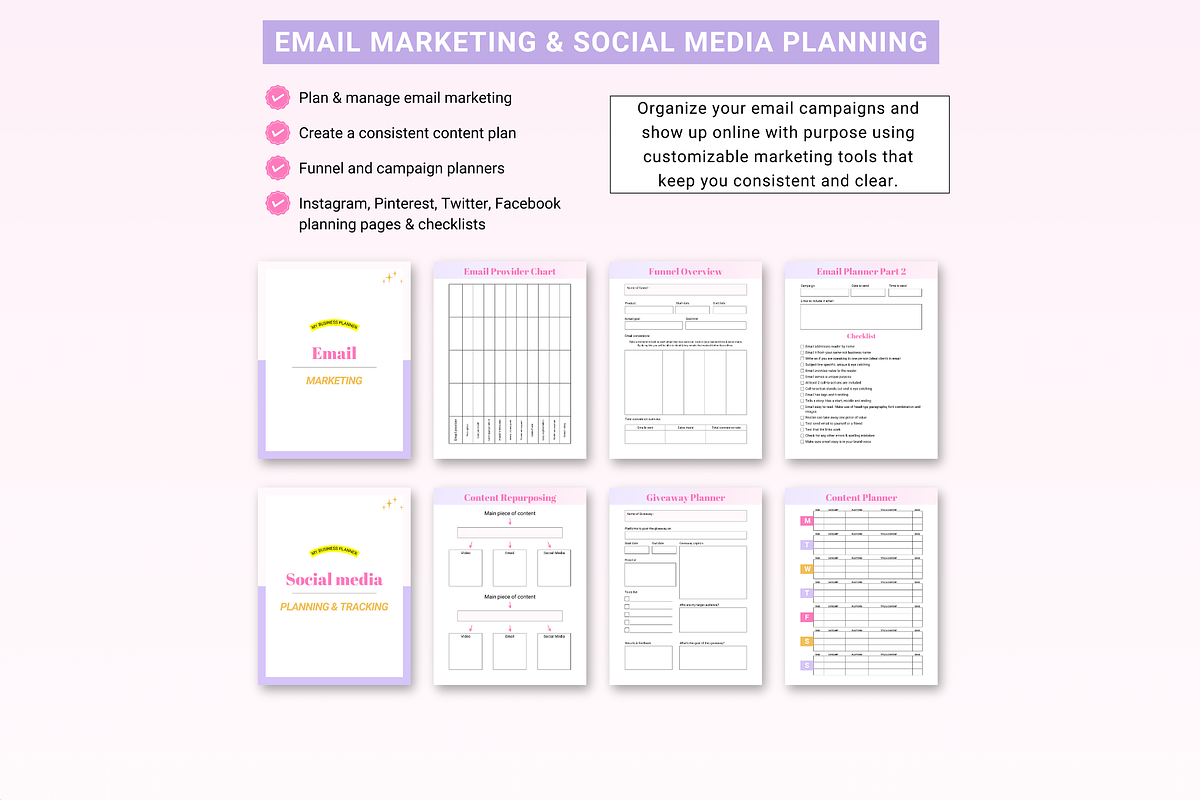 Small Business Planner Canva print, a Templates & Theme by Cate Creates (Photo 7 of 11)