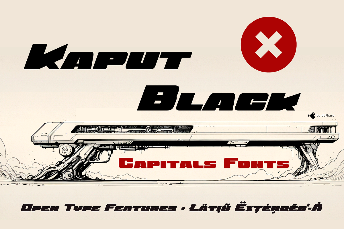 Kaput Caps Display - 02 fonts, a Sans Serif Font by deFharo (Photo 1 of 12)