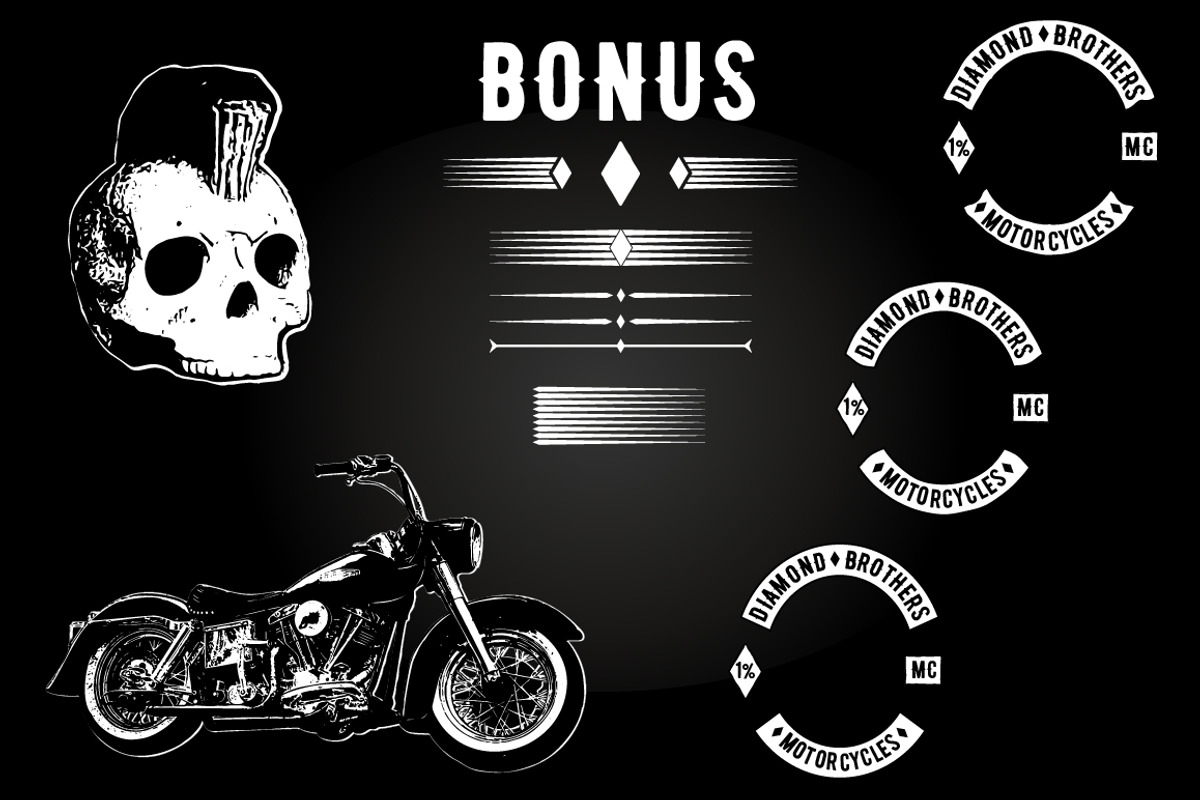Biker Diamond Typeface preview 7