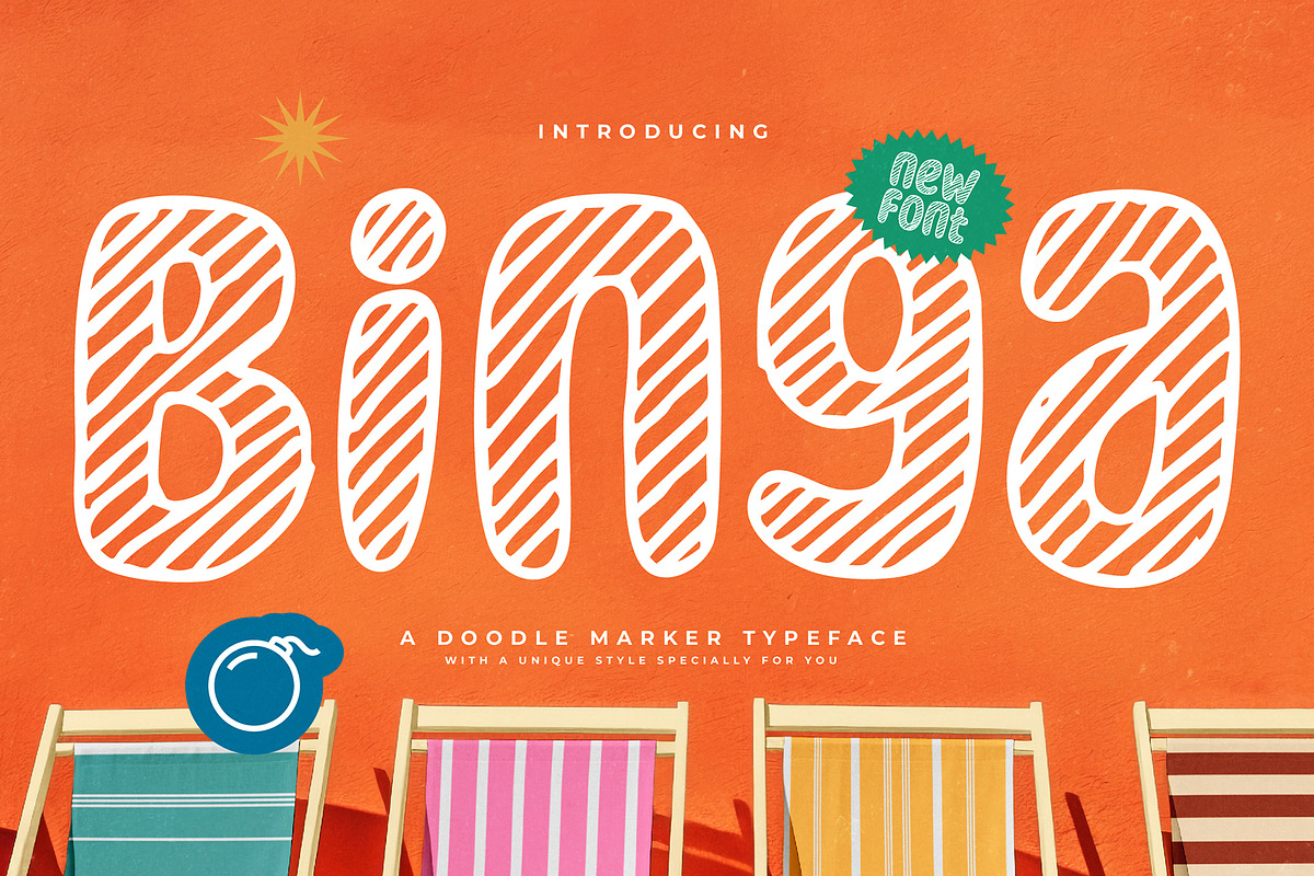 Binga Doogle Marker Typeface, a Font by Jaruka (Photo 1 of 11)