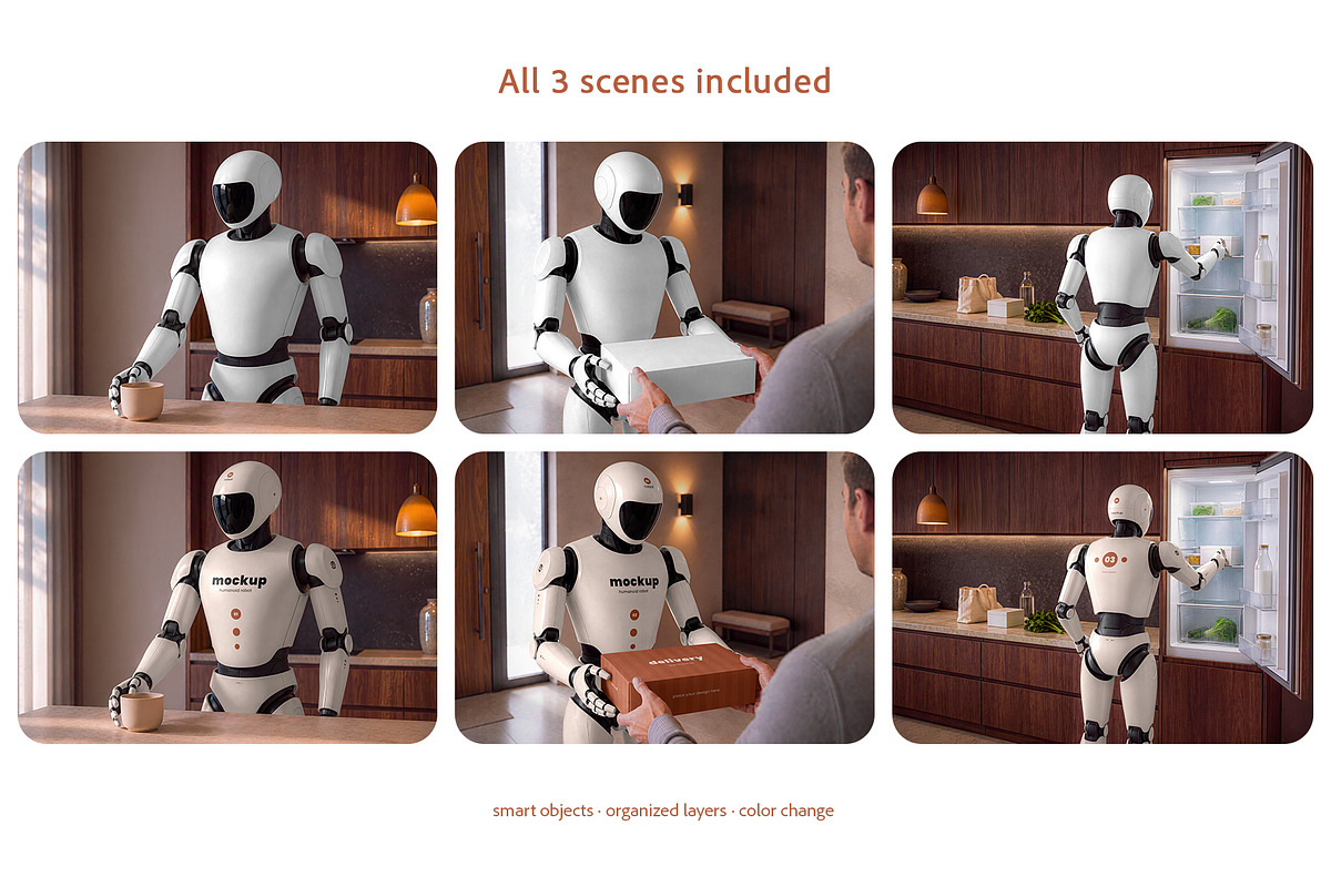 AI Humanoid Robot Branding Mockup, an Android Mockup by Country4k (Photo 2 of 4)