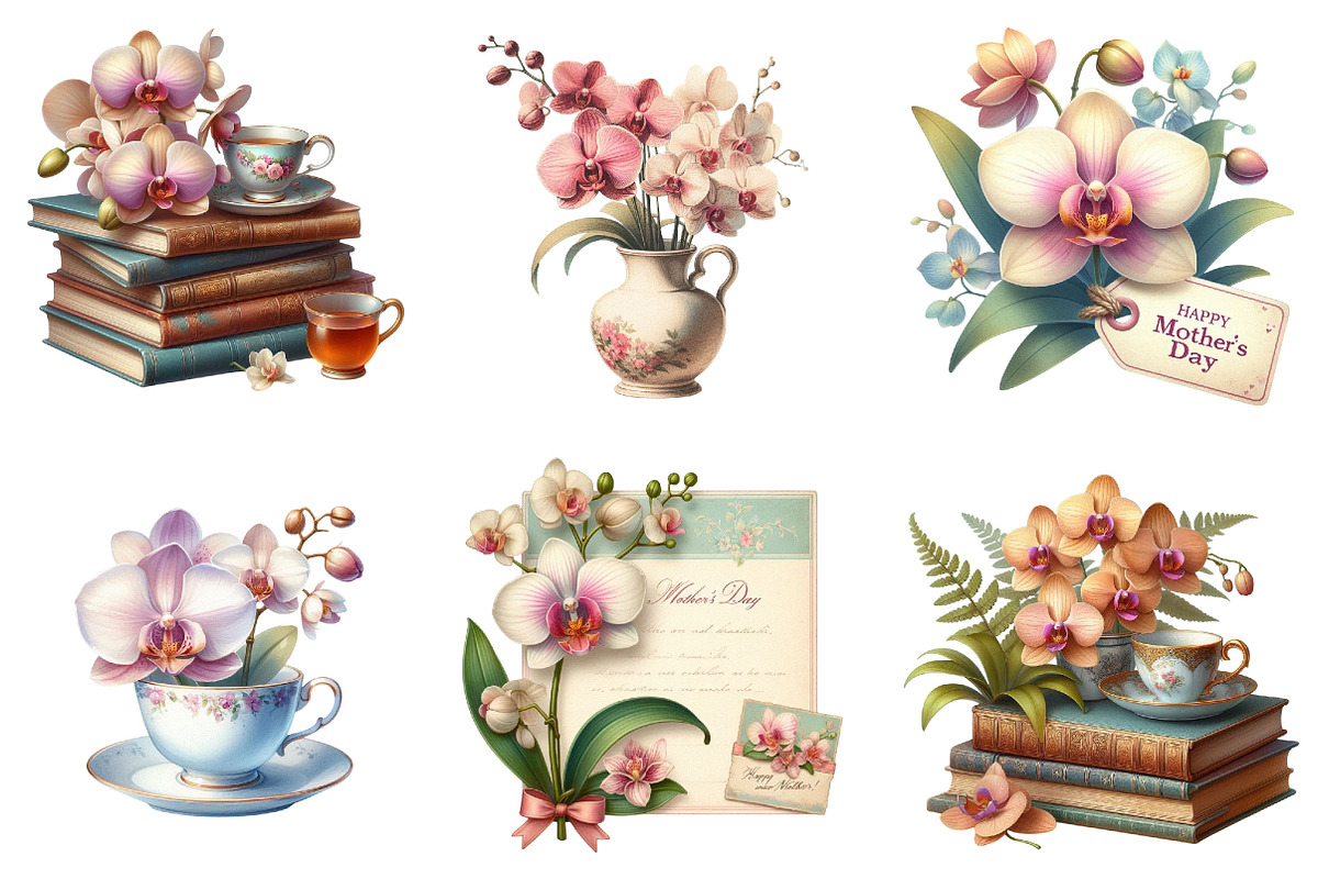 Orchid Mother's Day Clipart Bundle., a Graphic by CitraGraphics (Photo 3 of 4)