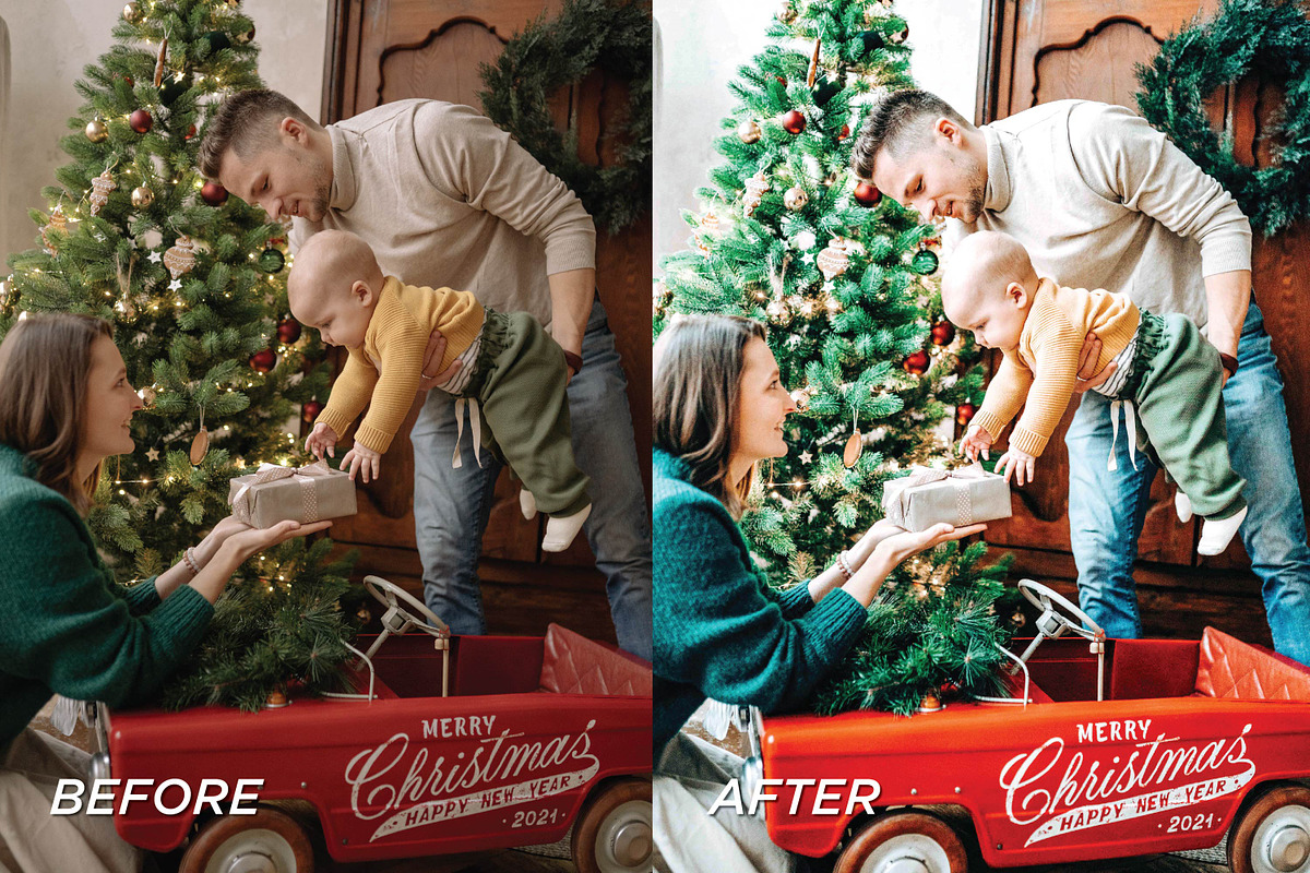 15 Christmas Lightroom Presets, a Preset Add-On by TheWayfarerShoppe (Photo 2 of 9)